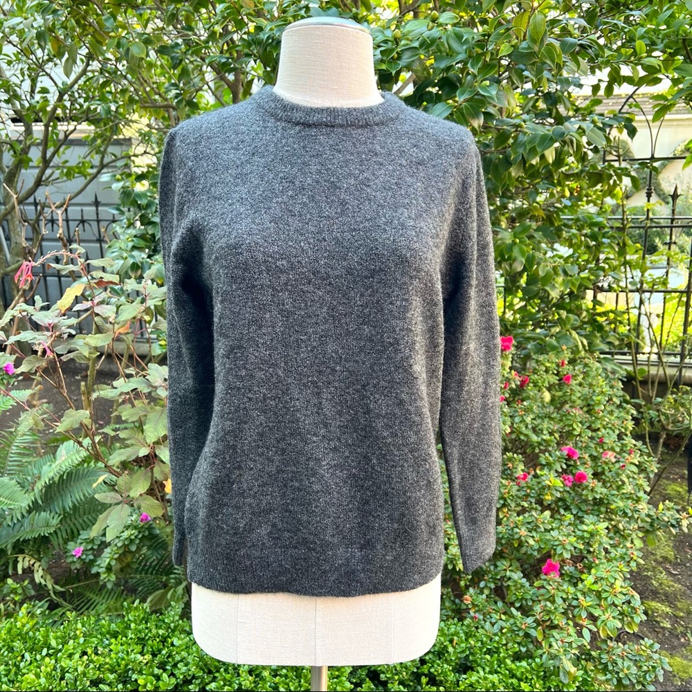Banana Republic Fluffy Metallic Crewneck Sweater Dark Charcoal Sz XS